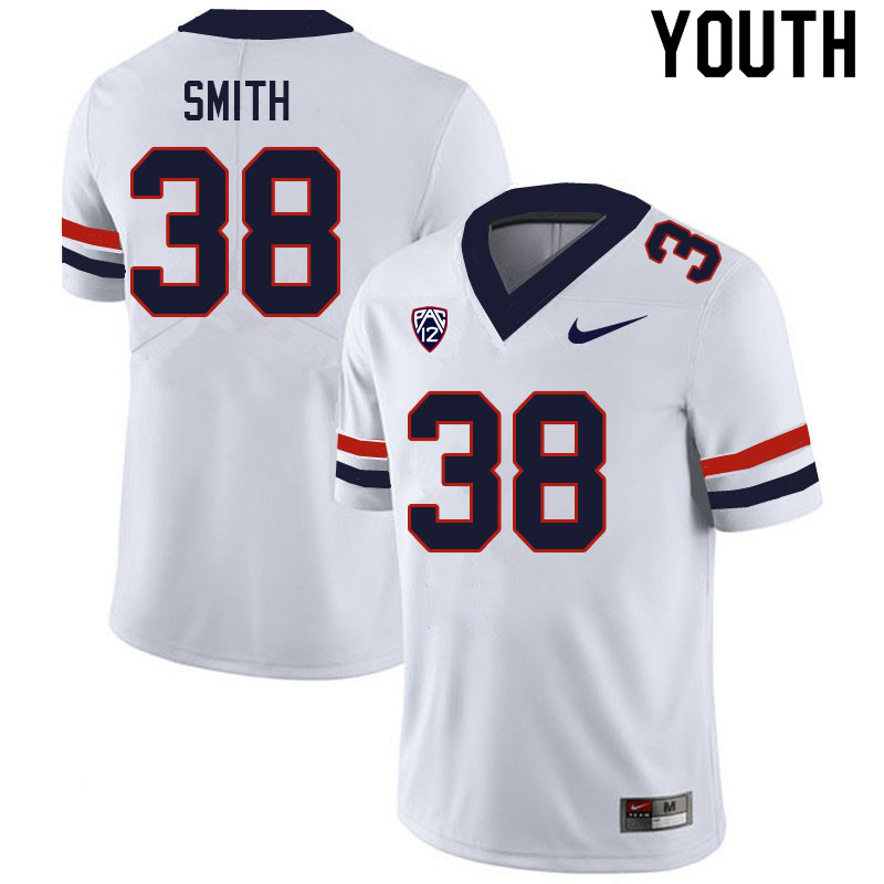 Youth #38 Dante Smith Arizona Wildcats College Football Jerseys Sale-White - Click Image to Close